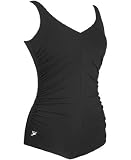 Speedo Aquatic Endurance+ Polyester Side Shirred Contourback Swimsuit with Tummy Control