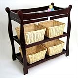 Cherry Sleigh Style Changing Table with Baskets