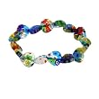 Sterling Silver Millefiori Venetian Glass Heart Bracelet