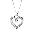 10K White Gold 1/2 ct. Diamond Heart Pendant with Chain