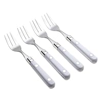 Ginkgo Le Prix Stainless Steel Cocktail Forks, White, Set of 4
