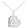 Sterling Silver Filigree "Mom" Heart Pendant, 18"