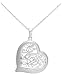 Jewelry : Sterling Silver Filigree "Mom" Heart Pendant, 18"