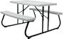 Lifetime Folding Picnic Table for 4, Black/Granite