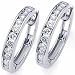14kt White Gold 1.00Ct Diamond Waterway Hoop Earrings