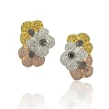 Fancy Color diamond Flower Earrings