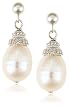 Sterling Silver White Freshwater Cultured Pearl Drop Earrings