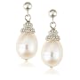 Sterling Silver White Freshwater Cultured Pearl Drop Earrings