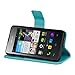 kwmobile Elegant synthetic leather case for the Huawei Ascend Y300 with magnetic fastener and stand function in light blue
