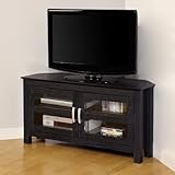 Walker Edison W44CCRBL - 44 in. Castillo Corner Wood TV Console in Black