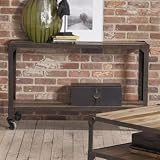 Largo Industrial Age Sofa Table with Casters