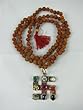 Rudraksha Prayer Mala- Spiritual Yoga Meditation Japamala with Swastik Navratna Pendant