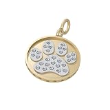Bark Avenue Jewelers- Pave Paw Print Pendant 14 Karat Yellow Gold Two Tone- Medium