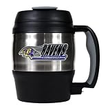 NFL Baltimore Ravens 52-Ounce Stainless Steel Macho Travel Mug with Bottle Opener