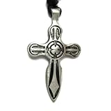 Carver Cross, Perseverance and Steadfastness, Pewter Pendant with Adjustable Cord Necklace