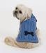 Fashion Pet Bone Patch Small Cable Dog Sweater, Blue