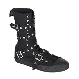 DEVIANT-204 Canvas 4-Buckle Calf-Hi Sneaker Boots-2 colors, sizes 4 to 13 by JADED MINX