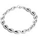 Sterling Silver Oval Bead Bracelet 7.5in