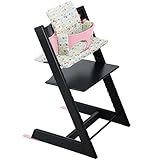 ストッケ トリップトラップ チェアセット チェア:ブラック ベビーセット:ソフトピンク クッション:レトロカーズ 【3個口】