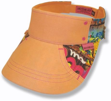 Hothead Big Brim Sun Visor Hat in Graffiti with Melon Denim