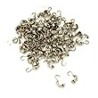 100 Bead Tips Clamshell Rhodium Plated Bead Stringing Parts