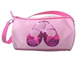 Horizon Dance Bag SATIN & SEQUINS BALLET SHOE – Pink DUFFEL – 10″ x 6.5″ diameter – 3401