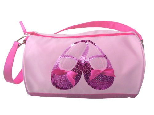 Horizon Dance Bag SATIN & SEQUINS BALLET SHOE - Pink DUFFEL - 10 x 6.5 diameter - 3401