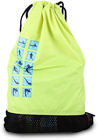 E-PRANCE Lightweight Drawstring Backpack Swimming Bag with Mesh Pocket Color Green