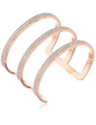Vince Camuto Crystal Classics Rose Gold Three Bar Bracelet, 6"