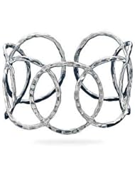 Sterling Silver Hammered Open Circle Cuff