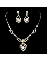 Bridal Necklace & Earrings, Wedding Jewelry w/ Crystal & Rhinestones 600 by USABride