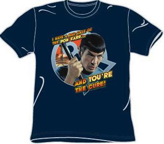 Star Trek TV Show Spock PON FAR Adult Navy Blue T-shirt