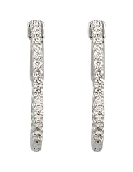 14K White Gold Diamond Hoop Earrings - 0.75 Ct. -- LIFETIME WARRANTY