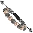 10mm Hematite Black Diamond Champagne Czech Crystal Shamballa Bracelet