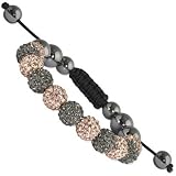 10mm Hematite Black Diamond Champagne Czech Crystal Shamballa Bracelet