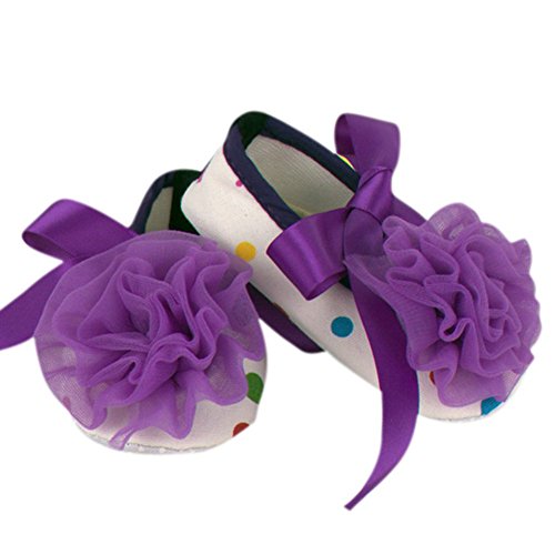 Weixinbuy Baby Girl's Soft Sole Silk Ribbon Flower Toddler Shoe
