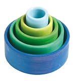 Grimm's Stacking & Nesting Small Bowls, Set of 5 - Ocean Blue Colors