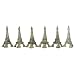 Silver Color with Gold Accents Eiffel Tower Paris Set of 6 Mini Magnets for the Refrigerator or Wall