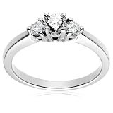 14k White or Yellow Gold 3-Stone Round Diamond Ring (1/2 cttw, J-K Color, I2-I3 Clarity)