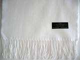 100% Cashmere Wool Super Soft Feel Scarf - White ( FREE SHIPPING ! )