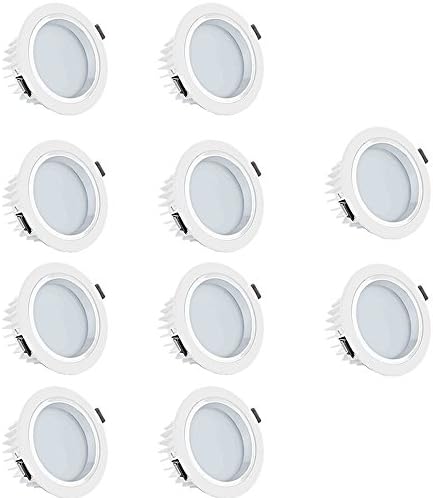Pack of 10 Units, Jcmd 3w Dimmable LED Ceiling Light, Day White, Drivers Included