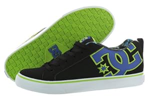 DC Men's Court Vulc SE Sneaker,Black/Royal/Soft Lime,7 M US
