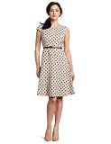 AK Anne Klein Women's Natural Dotted Swing Dress