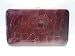 Alligator Wallets - New Red Croc Alligator Flat Opera Wallet w/Checkbook Holder Clutch Purse