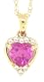 0.63ct Pink Topaz and Diamond Heart Gemstone Pendant in 10Kt Yellow Gold w/chain