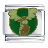 Green Moose Animal Italian Charms Bracelet Link