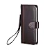 AceAbove Leather Wallet Cover with Hand Strap for Samsung Galaxy S6 Edge - Dark Brown