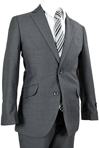 Boys Slim Suit in Gray Textured Dresswear