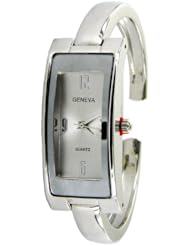 Geneva Classic Rectangle Cuff Bangle Watch