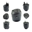 Maximal Power AC ADAPTER001 110-250v Range International Universal World Travel Adapter for US, UK, EU, AU and 150 Countries (Black)